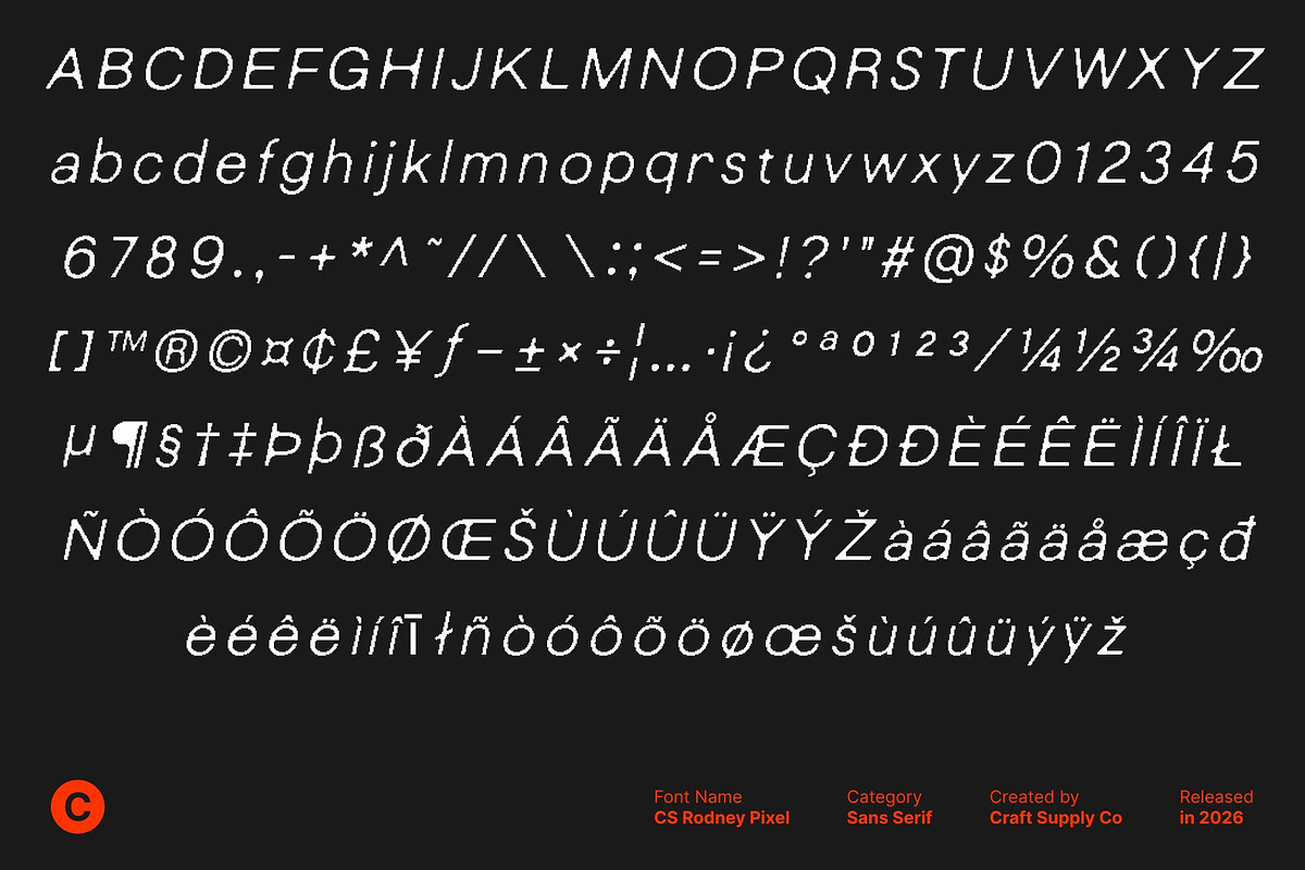 CS Rodney Pixel, a Sans Serif Font by Craft Supply Co. (Photo 8 of 8)