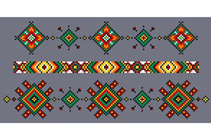 Ukrainian embroidery ornament set, an Object Illustration by art PVP - market