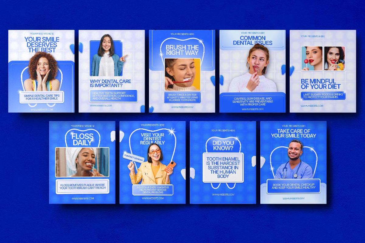 Dental Care Instagram Carousel & Can, a Social Media Template by Attype (Photo 2 of 5)