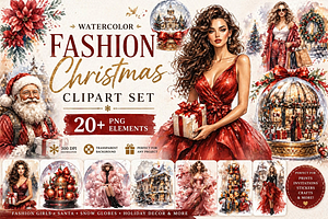 Christmas Fashion Clipart Bundle