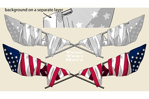 Crossed USA Flag