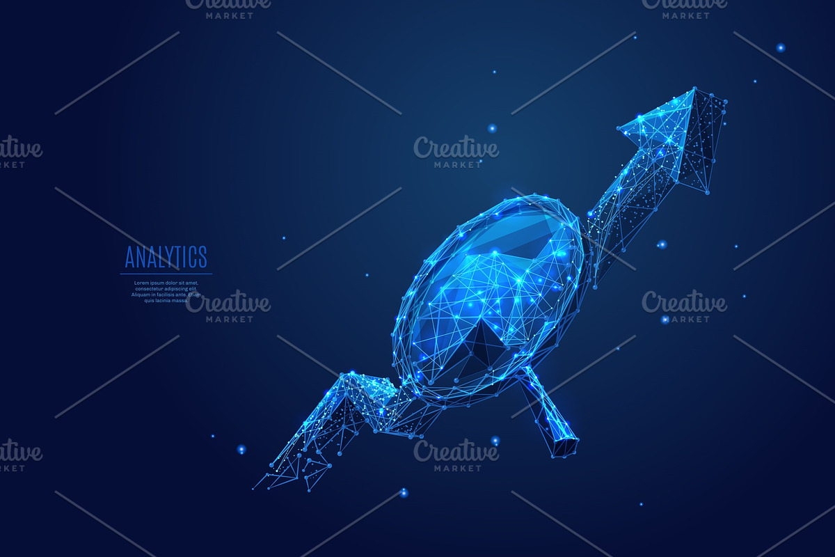 Arrow and magnifying low poly, a Finance Illustration by ANTON KHRUPIN ART