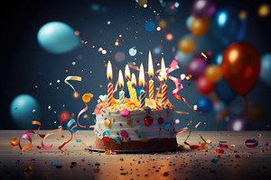 Birthday Cake With Lit Candles Surro, a Photo by Iftikhar Alam