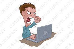 Angry Stressed Man Shouting at, a Person Illustration by Christos Georghiou