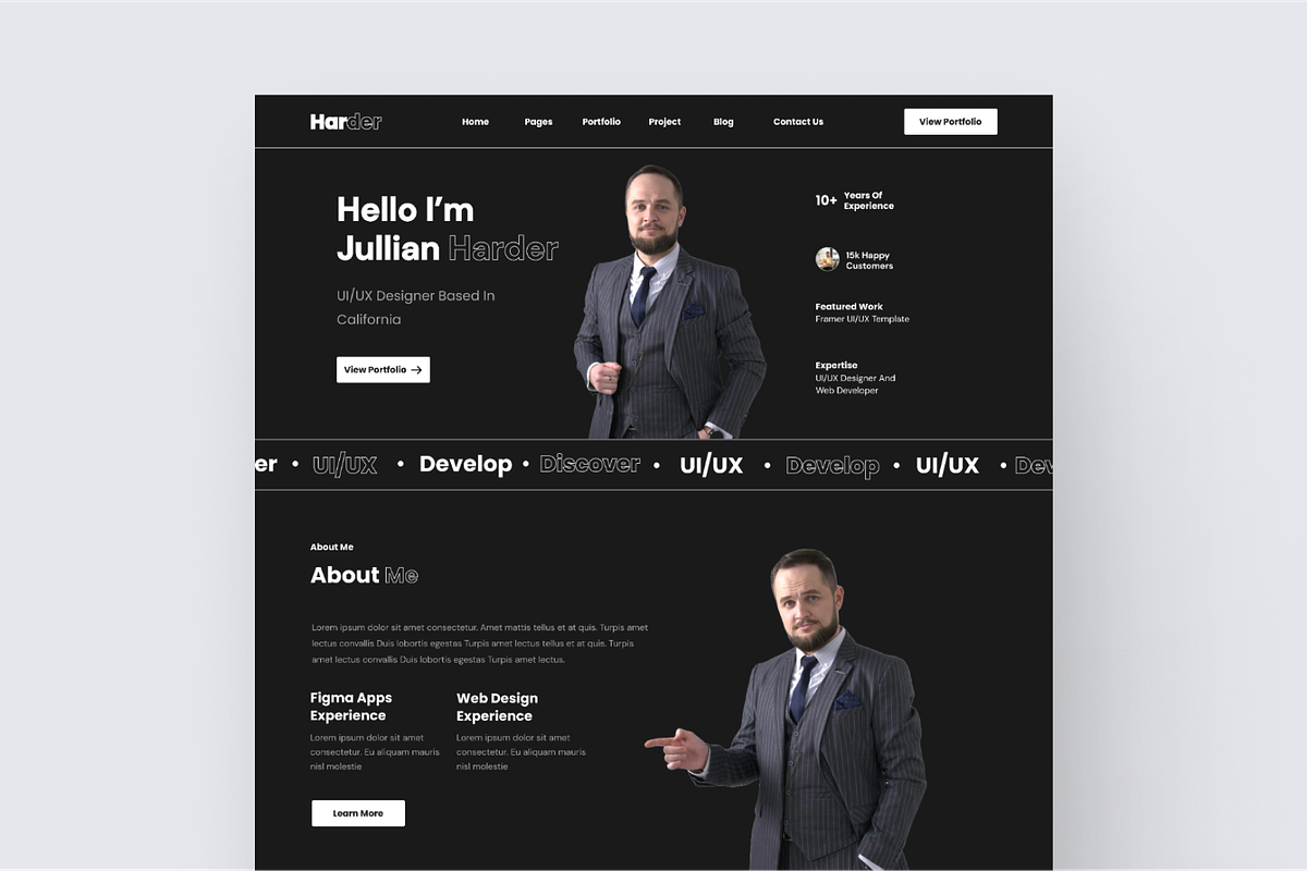Personal Portfolio Landing Page, a Landing Page Template by Annora Studio (Photo 4 of 4)