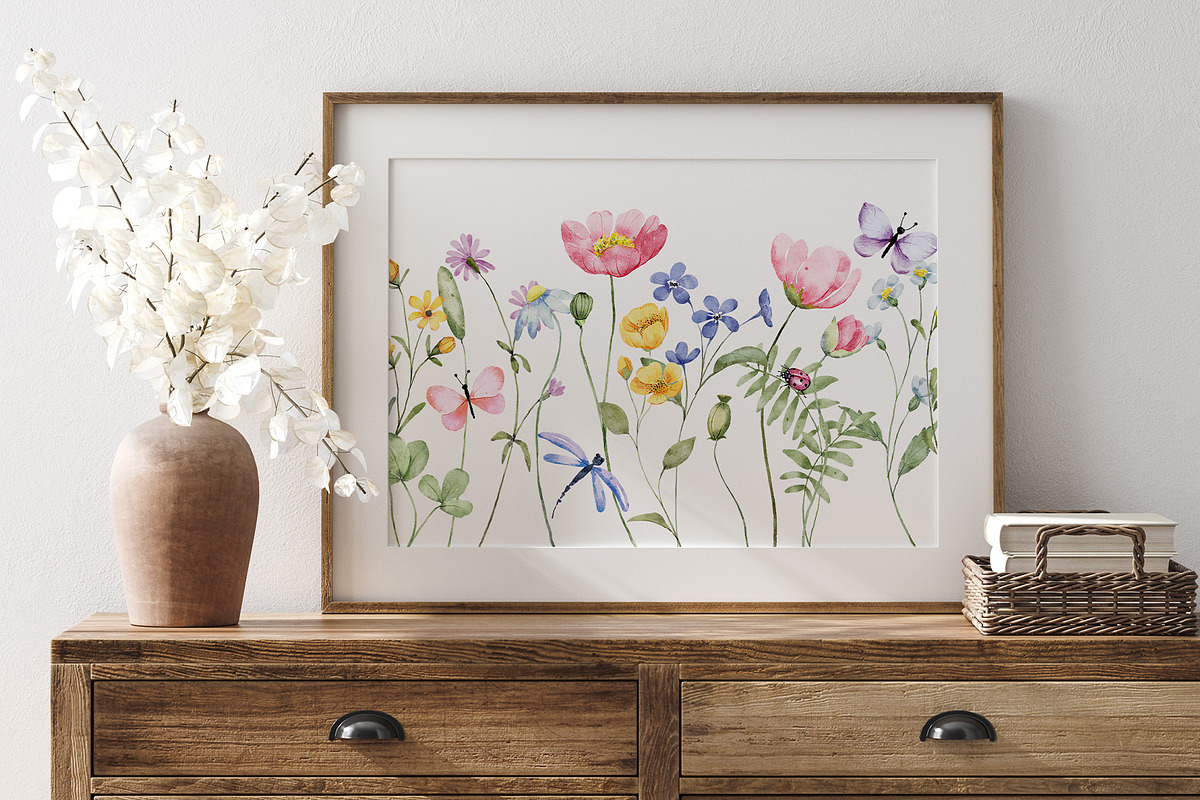 Wild flowers, butterflies, dragonfly, a Decorative Illustration by Larisa Maslova (Photo 6 of 9)