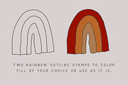 Abstract Shapes and Rainbow Stamps, a Brush Add-On by BohoCalligraphy (Thumbnail 6 of 6)