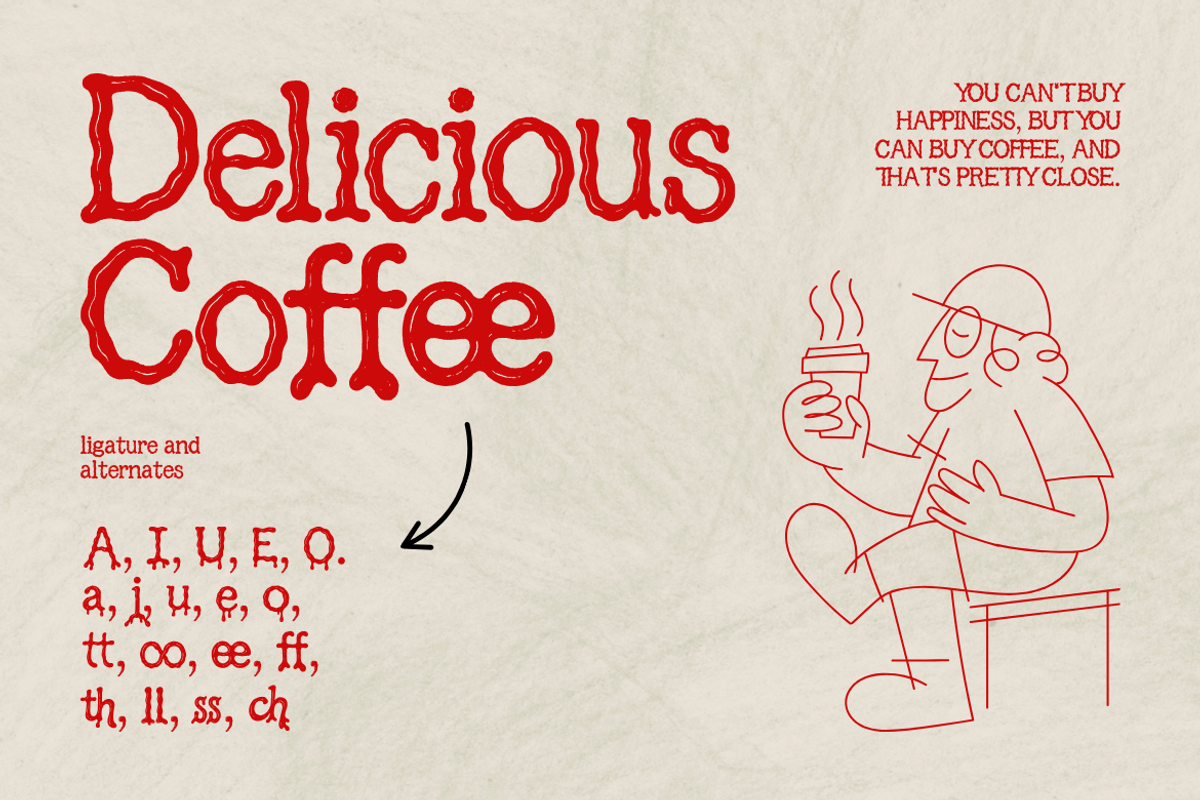 Splattica – Distorted Hand-Inked, a Sans Serif Font by Creacy Studio (Photo 4 of 11)