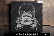 Frog Wearing Headphones Music Lover, a Background Graphic by LaseredNinja (Thumbnail 2 of 7)