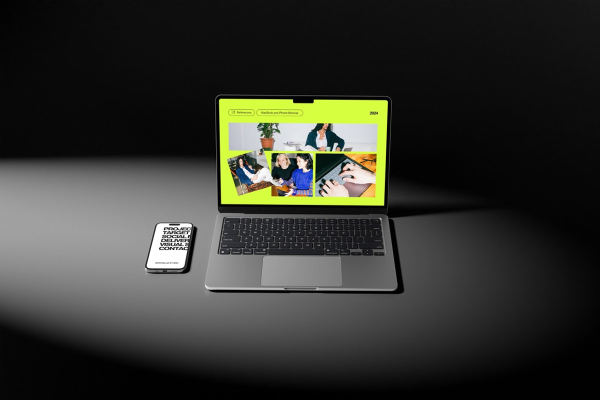 MacBook Pro Mockup Dark Scene, a Mac Mockup by Momogi (Photo 2 of 5)