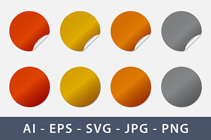 Metallic Round Stickers, an Object Illustration by Saba Vector