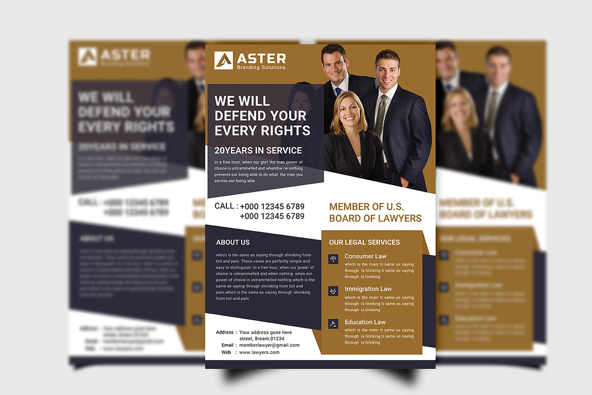 Lawyer Firm Flyer, a Flyer Template by UI_Expert
