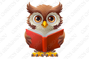 Wise Owl Cartoon Cute Character, an Education Illustration by Christos Georghiou