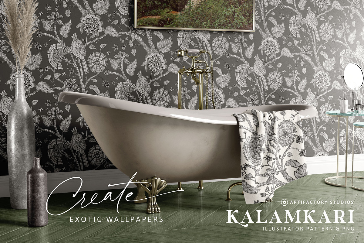Kalamkari Indian Pattern, a Pattern Graphic by Artifactory Studios (Photo 3 of 5)