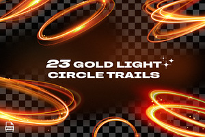 Gold Light Circle Trails - 23 PNG