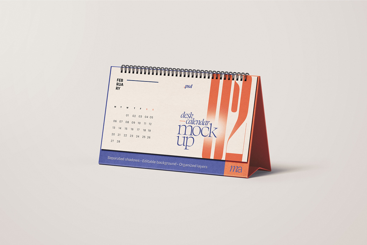 Horizontal Desk Calendar Mockup Set, a Print Template by mockupatelier (Photo 9 of 10)