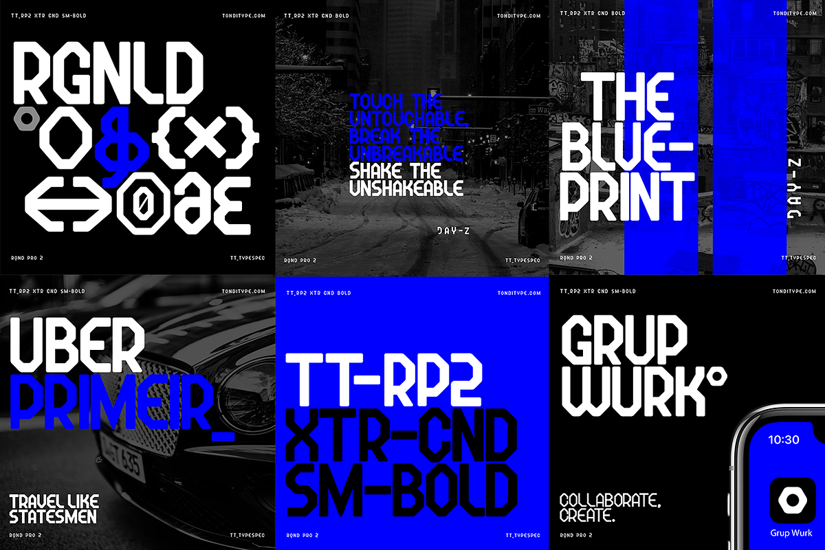 RQND Pro 2 - Type System (20 fonts ), a Sans Serif Font by Tondi Type Studio (Photo 5 of 25)