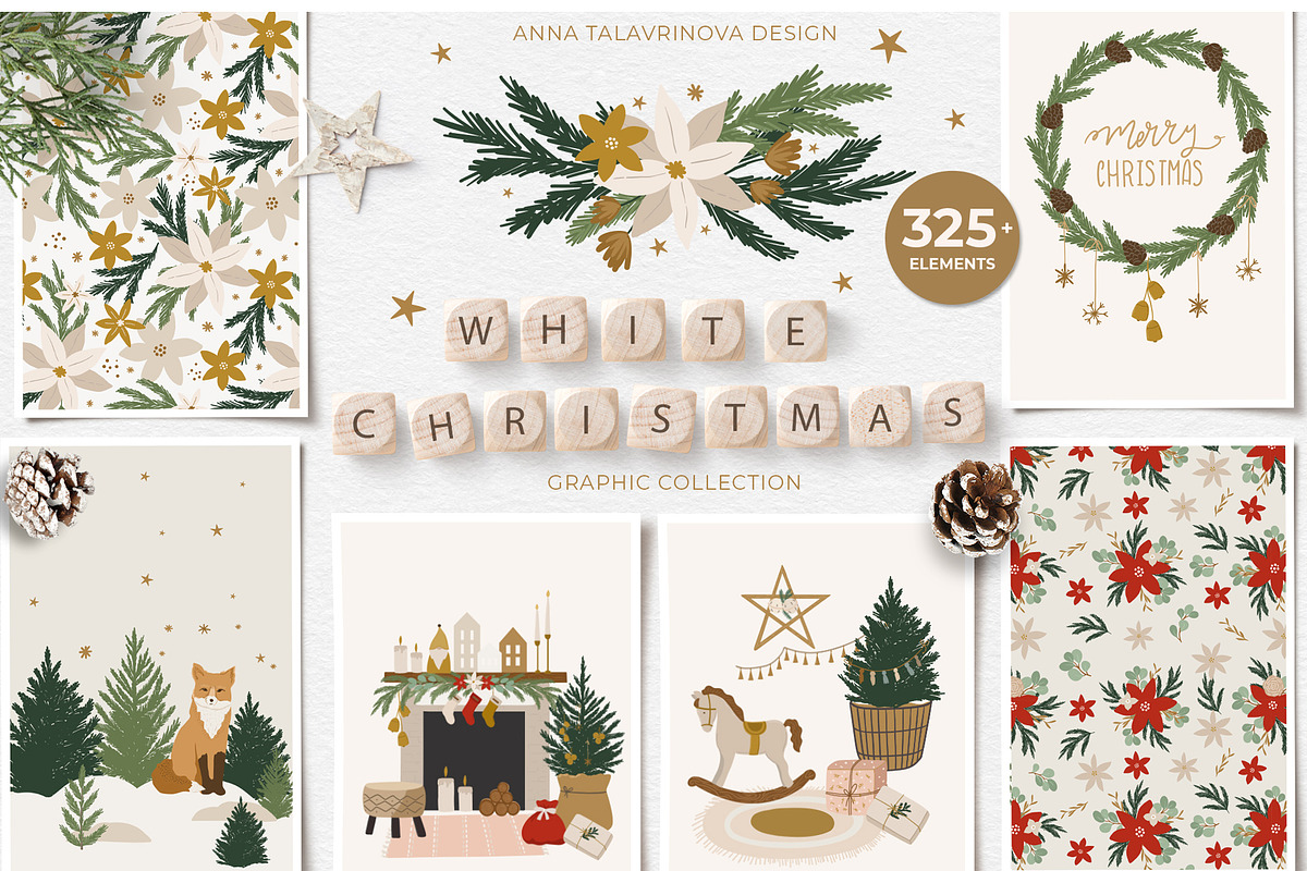 Christmas Clipart Pattern Bundle, a Background Graphic by Cozy pattern shop (Photo 3 of 23)