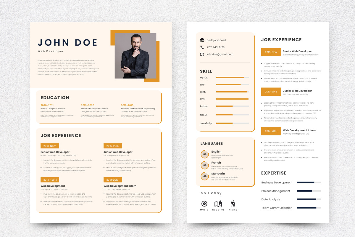 Resume / CV Web Developer V2, a Resume Template by twinstd (Photo 3 of 3)