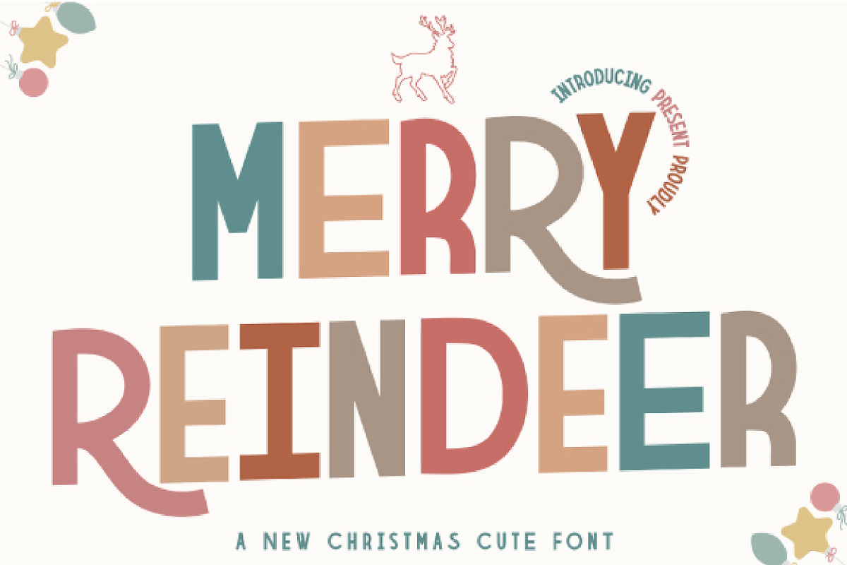 Merry Reindeer, a Sans Serif Font by Mini_World (Photo 1 of 5)