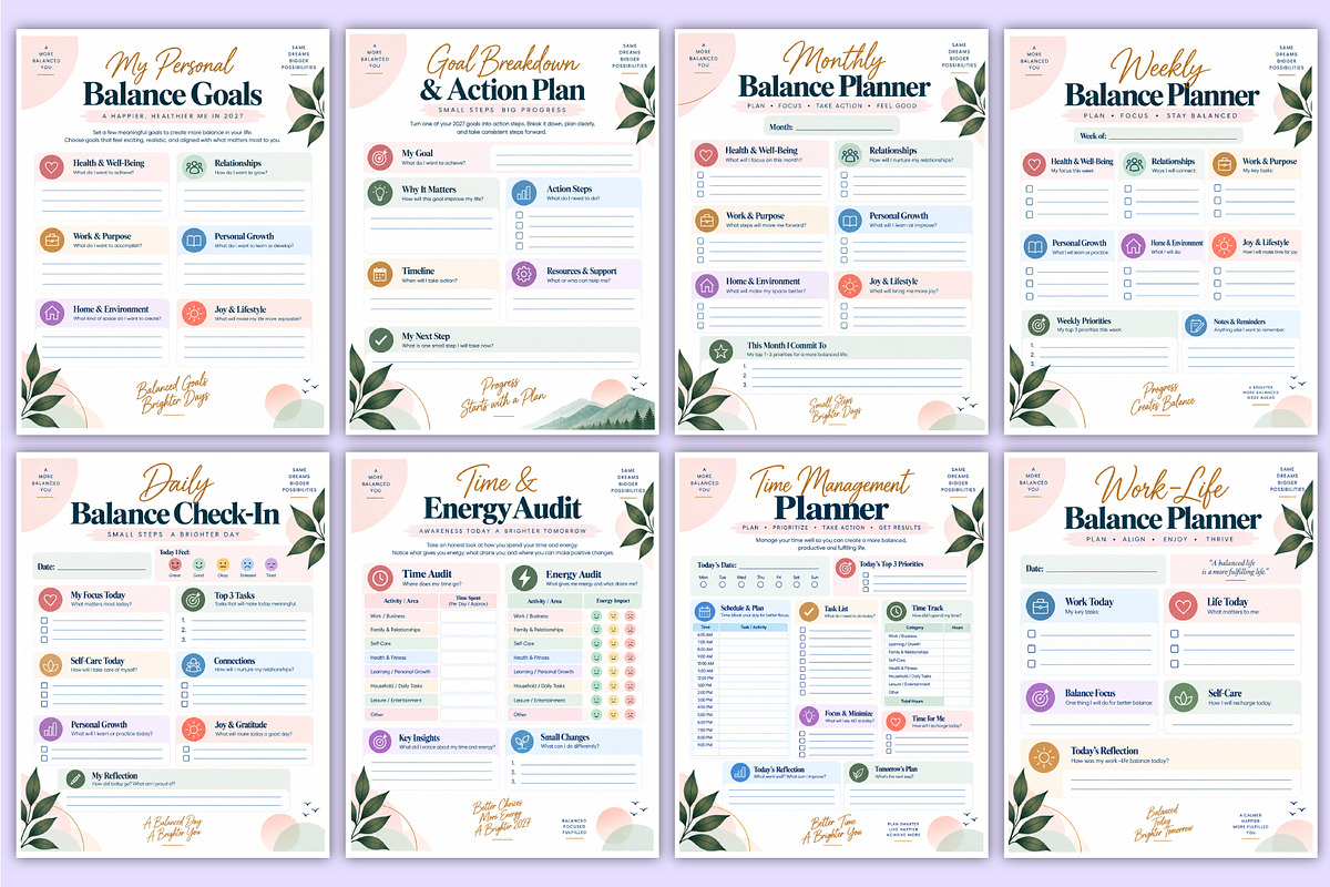 2027 Lifestyle Balance Workbook kdp, a Stationery Template by Mustafiz (Photo 3 of 4)