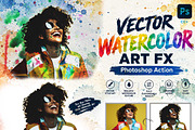 VECTOR WATERCOLOR ART FX, an Action Add-On by Studio Retouch (Thumbnail 1 of 10)