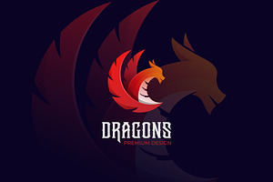 RED Dragon Gradient Logo Design, a Branding & Logo Template by Agung_cs