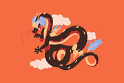 Asian, Chinese dragons set, cards, an Animal Illustration by PaperTrident (Thumbnail 6 of 13)