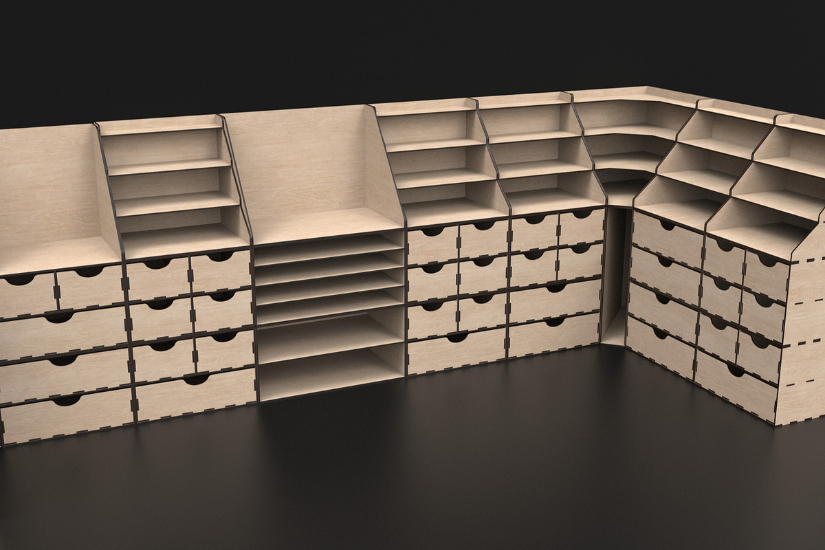 Modular Workstation Desk Organizer, an Object Graphic by ThemeXDigital (Photo 3 of 9)