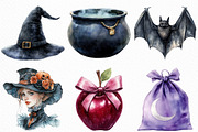 Watercolor Velvet Halloween Clipart, an Illustration by Craft Nest (Thumbnail 4 of 6)