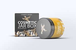 Cosmetic Jar & Box Mockup, a Packaging Mockup by Hubzway