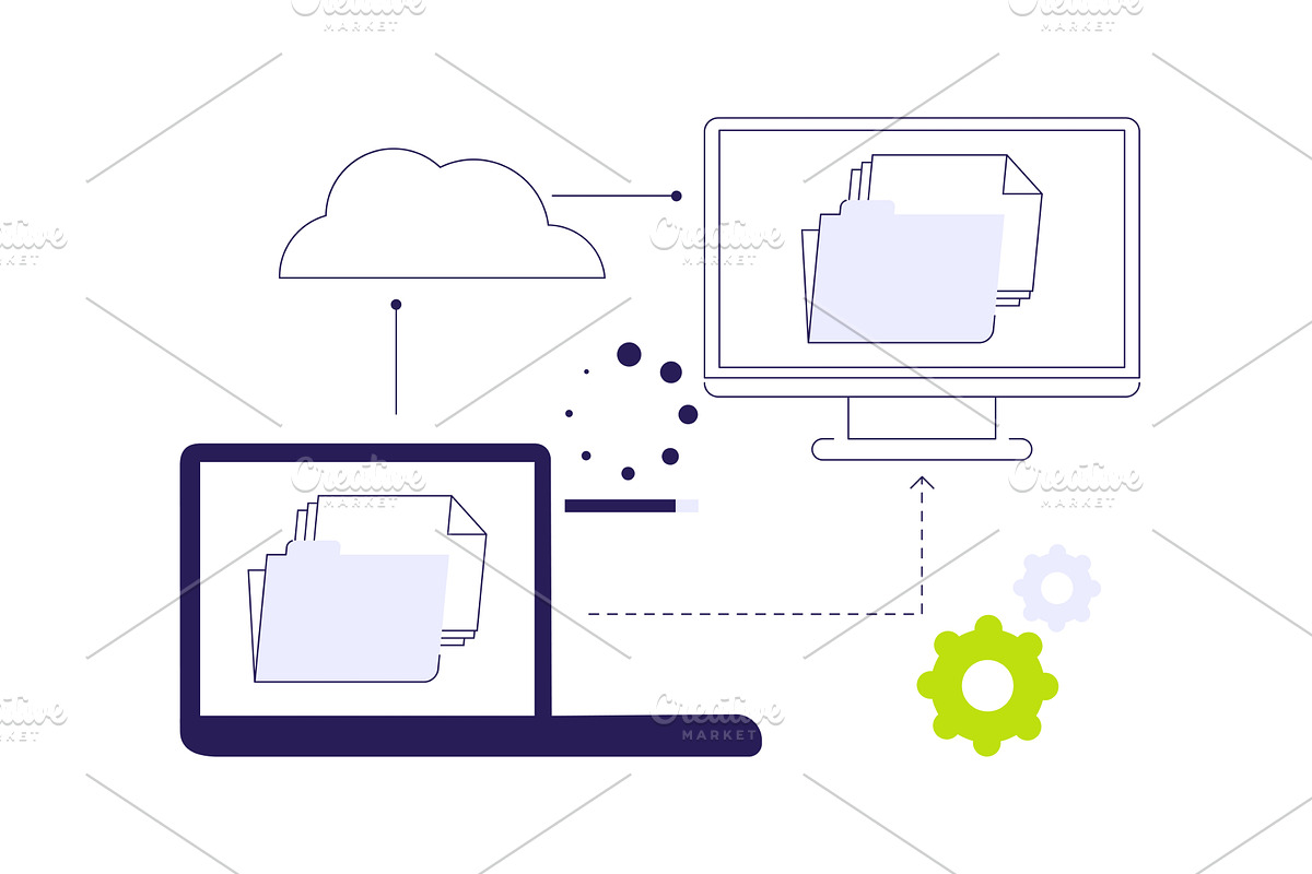 Data migration abstract concept, a Technology Illustration by Visual Generation