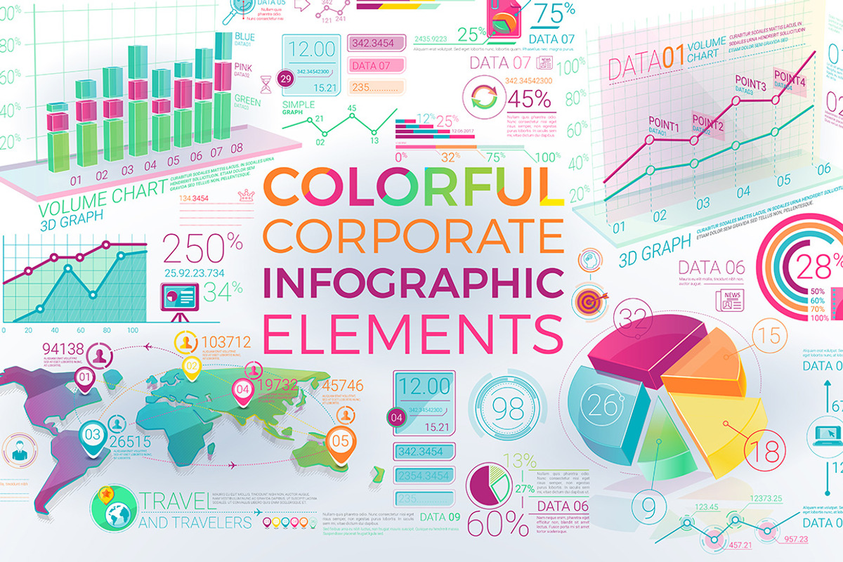 Colorful Corporate Infographics, a Finance Illustration by ConceptCafe (Photo 1 of 7)