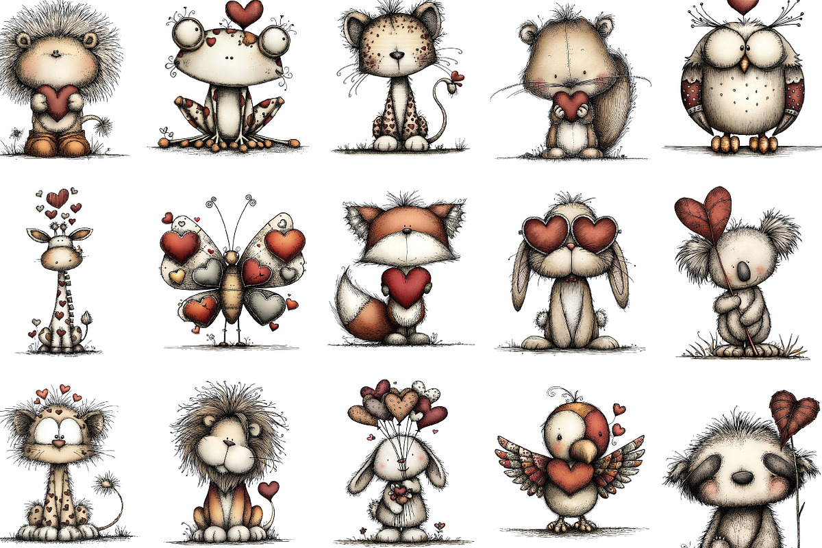 Whimsical Winter Animals Clipart, an Illustration by designcity5 (Photo 2 of 5)