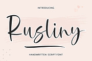 Rusliny Script, a Script Font by Rastype (Thumbnail 1 of 6)