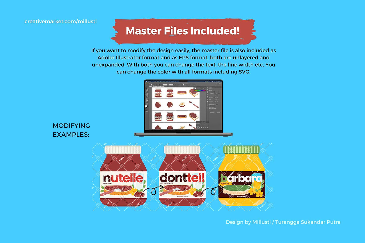 Customizable Nutella Jar SVG EPS Cut, an Object Graphic by Millusti (Photo 5 of 5)