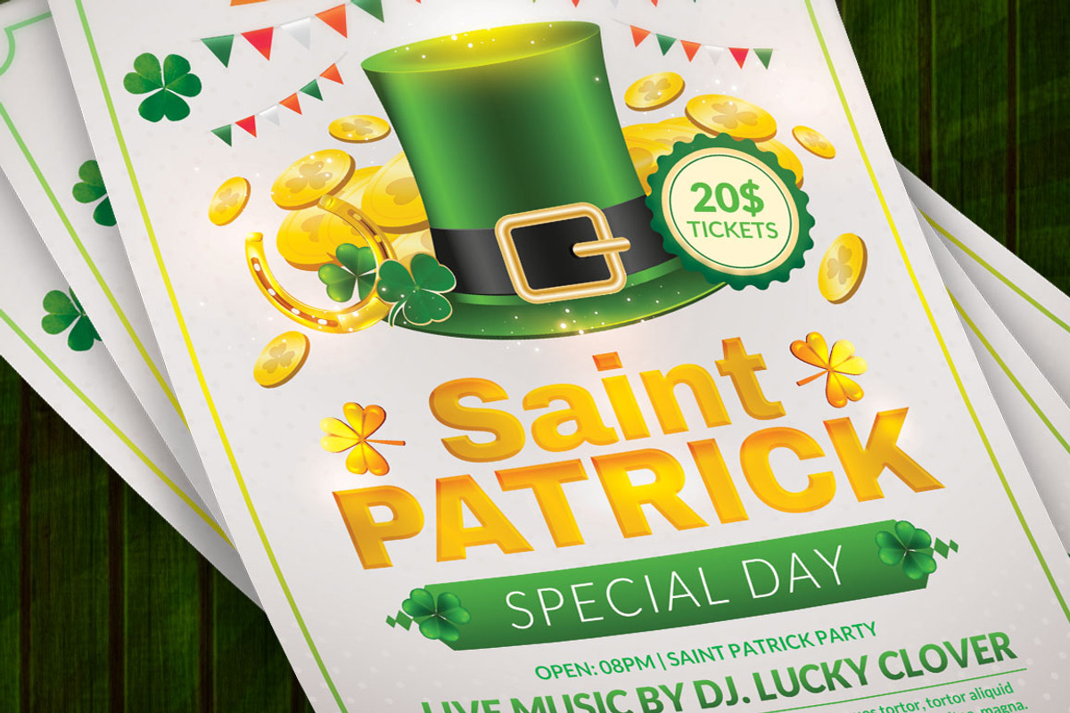 Saint Patrick Flyer Template, a Flyer Template by Briell Design (Photo 2 of 2)