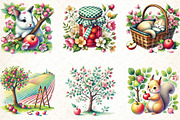 Spring Apple Harvest Clipart, an Illustration by DreamCafeArt (Thumbnail 2 of 3)