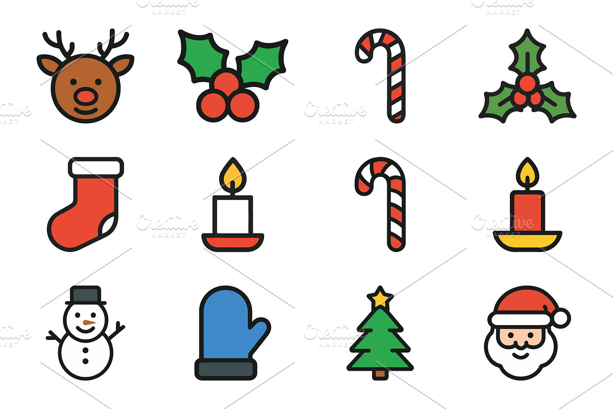Christmas Icons Collection, a Branding & Logo Template by Vectorium Studio