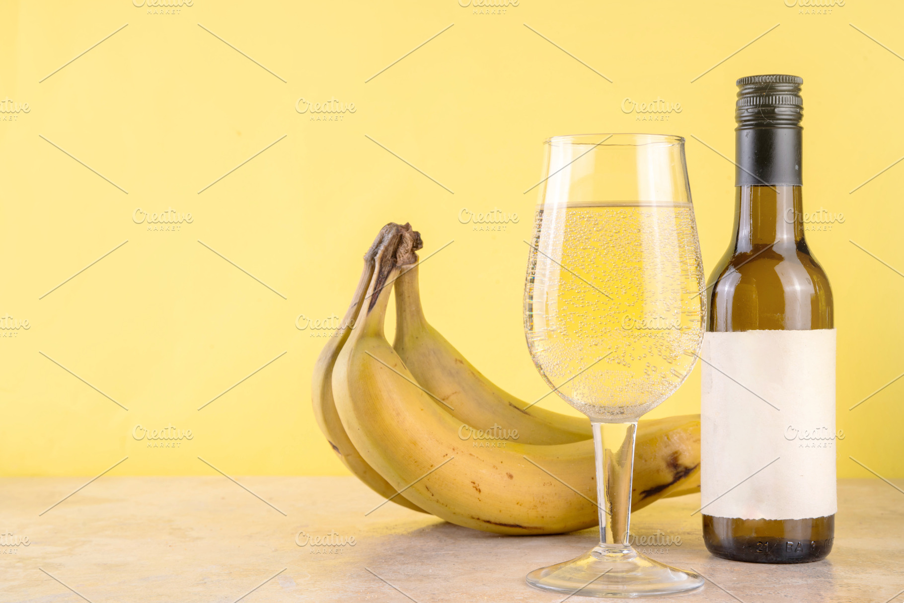 Delicious fermented banana wine craft alcohol drink, a Food & Drink Photo by Rimma