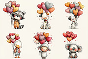 Animals Valentine's Day Clipart, an Illustration by DreamCafeArt (Thumbnail 2 of 6)