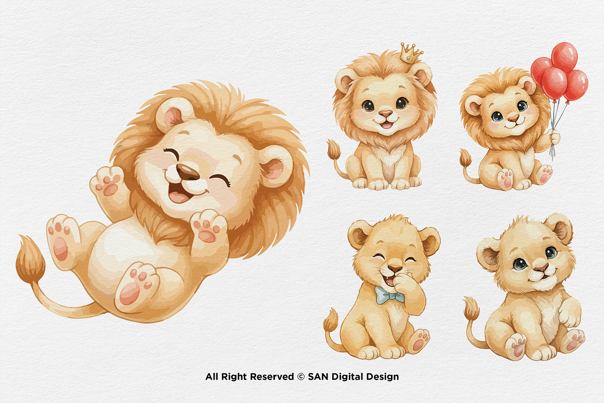 15 Bundle Watercolor The Lion King, an Animal Illustration by Morspective (Photo 5 of 8)