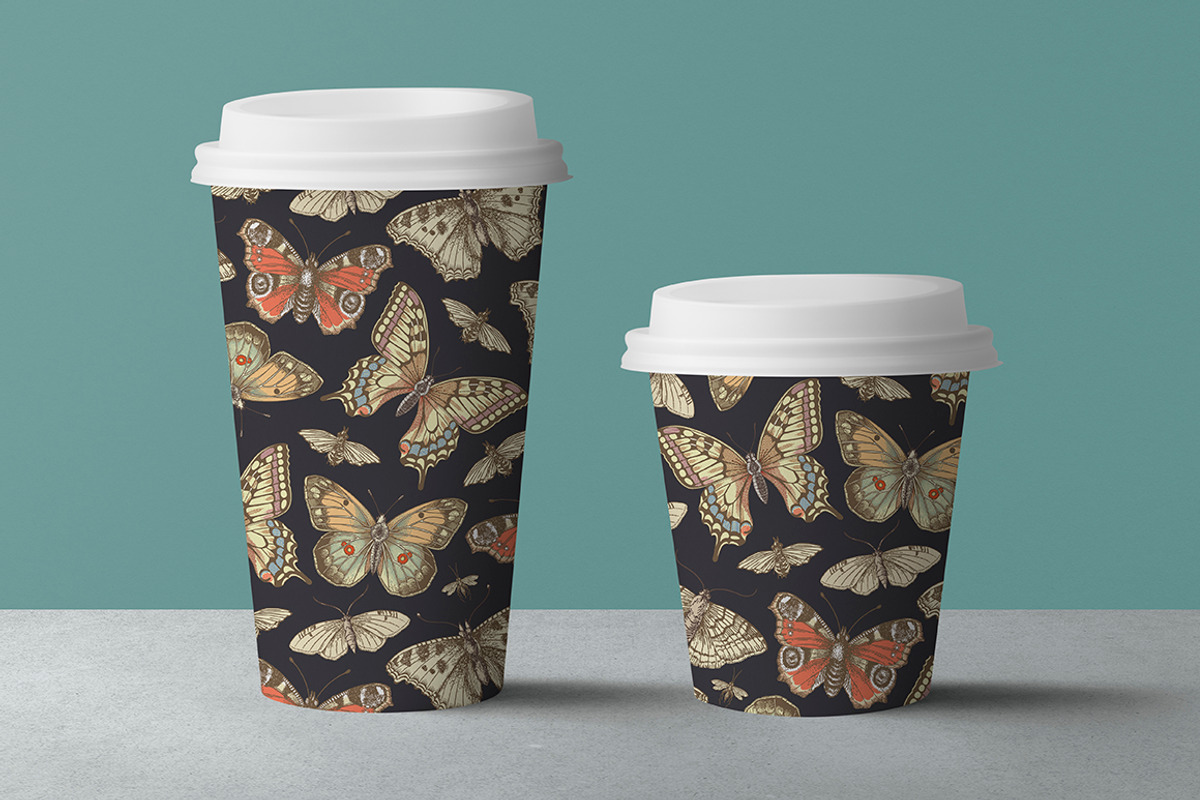 Seamless Butterflies Moth insects, a Pattern Graphic by Vintage (Photo 8 of 13)