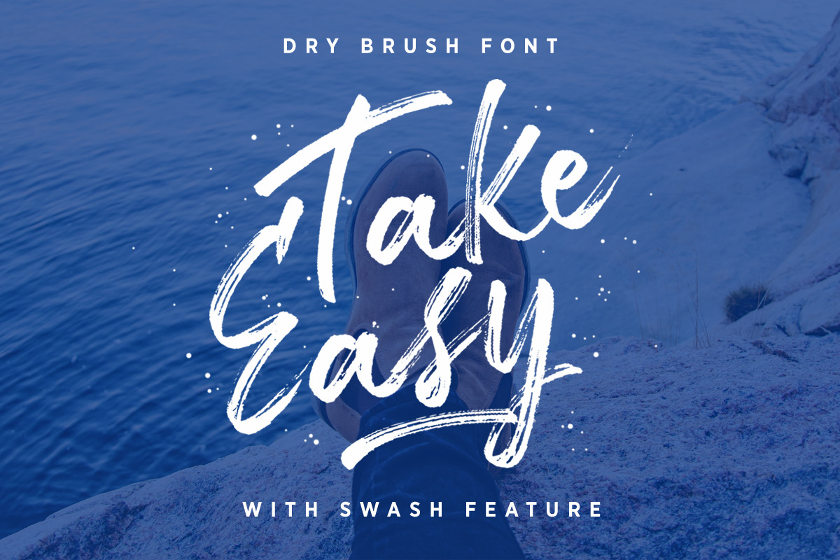 TakeEasy Brush Font, a Script Font by Letterhend Studio (Photo 2 of 17)