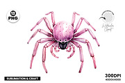 Halloween Watercolor Pink Spider PNG, a Seasonal Illustration by Creative Arslan (Thumbnail 7 of 9)