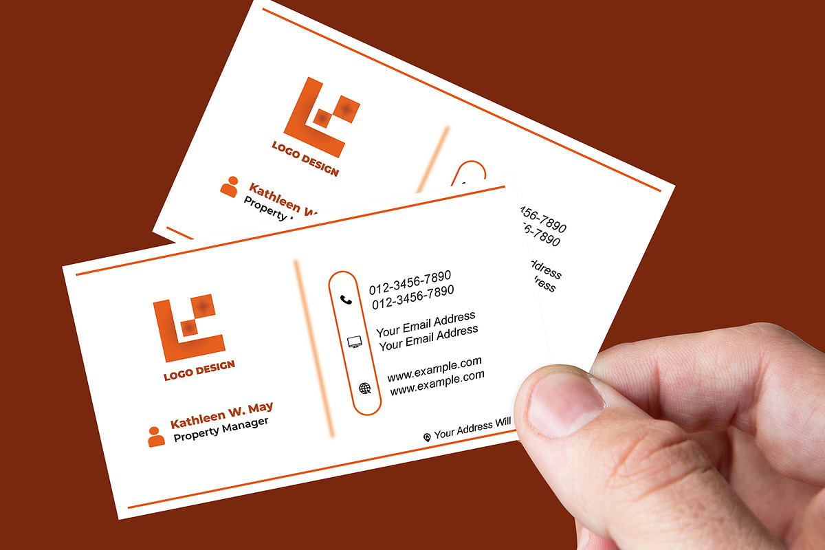 Monochrome Business Card PSD preview 2