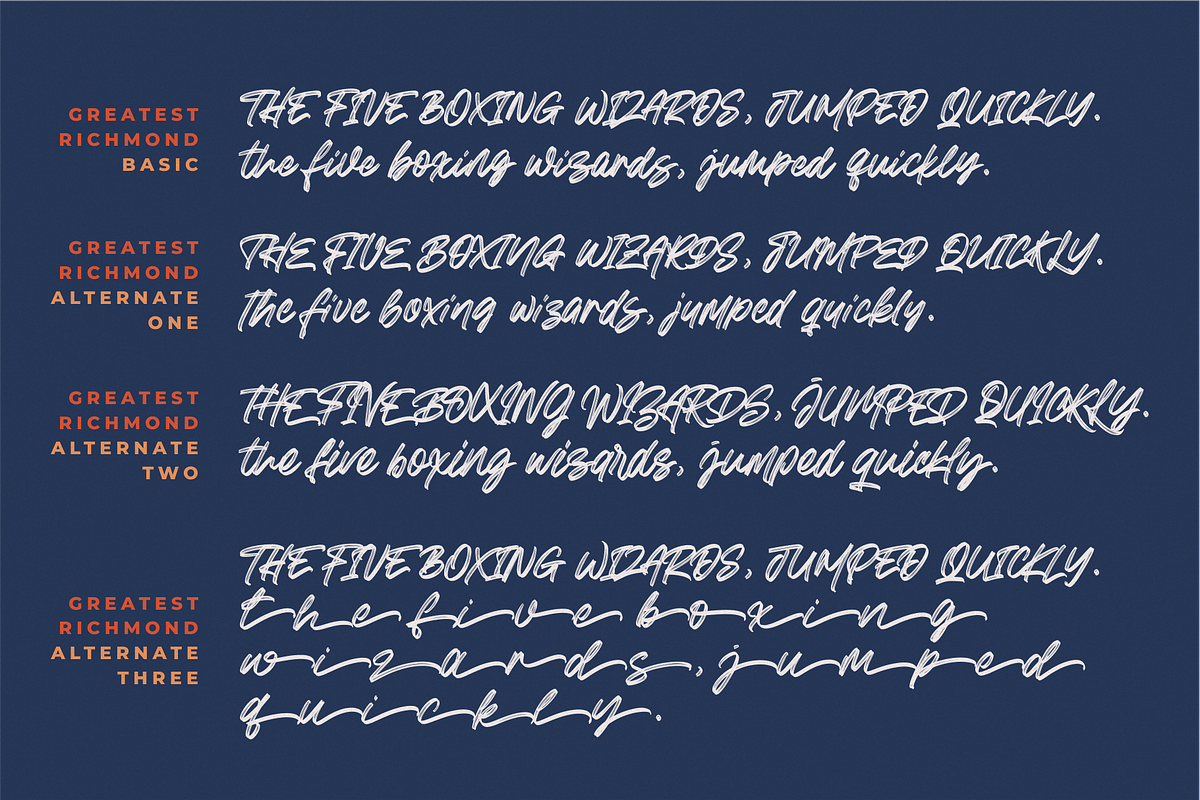 Greatest Richmond + 3 Alternates, a Script Font by azetypestudios.com (Photo 12 of 18)