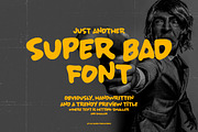 SUPER BAD FONT, a Handwritten Font by Eli Shore Productions (Thumbnail 1 of 6)