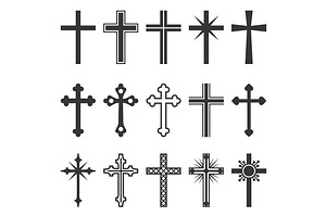 Christian Cross Icons Set