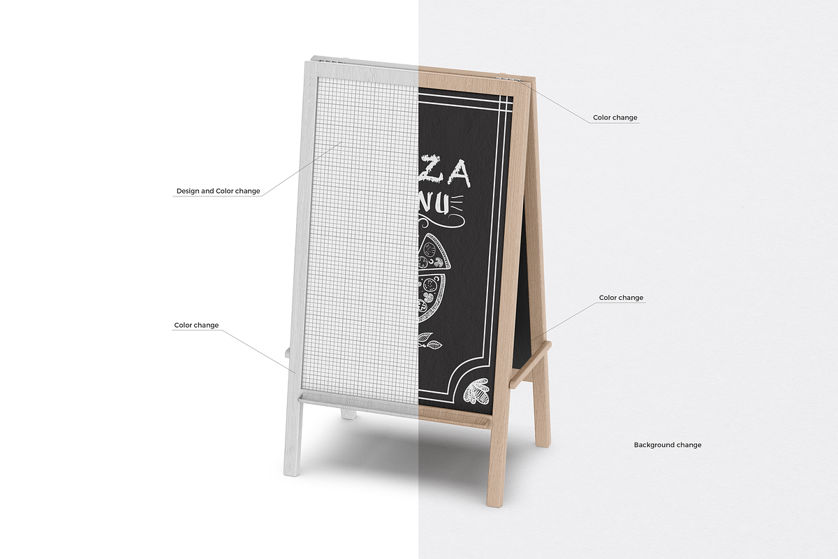 Restaurant Sidewalk Chalkboard PSD, an Advertising Mockup by Mockupdaddy (Photo 5 of 6)